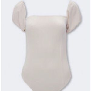 Cream square neck bodysuit